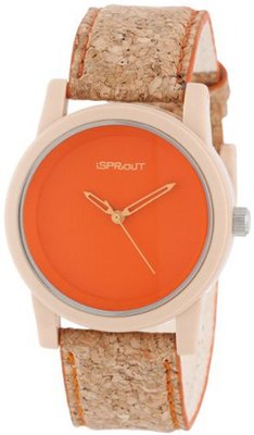 Sprout Unisex ST/5516ORCK Orange Dial Cork Strap Eco-Friendly