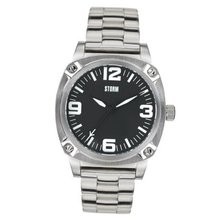 Storm Federal Quartz with Black Dial Analogue Display and Silver Stainless Steel Strap 47106/BK