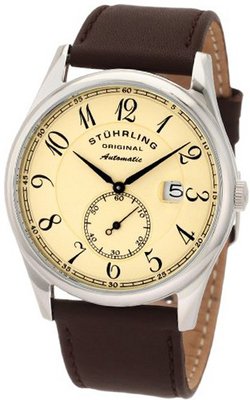 Stuhrling Original 171B.3315K77 "Classic Cuvette" Stainless Steel and Leather Automatic