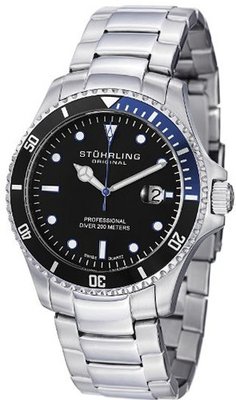 Stuhrling Original 326B.331151 Aquadiver Regatta Elite Swiss Quartz Diver Date