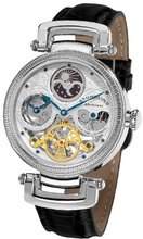 Stuhrling Original 353A.33152 Special Reserve Emperor Magistrate Automatic Skeleton Dual Time Zone Silver Tone
