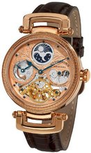 Stuhrling Original 353A.334K14 Special Reserve Emperor Magistrate Automatic Skeleton Dual Time Zone Rose Tone