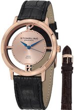 Stuhrling Original 388G2.SET.03 Winchester Cathedral 16k Rose Gold-Plated Stainless Steel with Additional Leather Strap