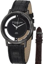 Stuhrling Original 388G2.SET.04 Winchester Cathedral Black Ion-Plated Stainless Steel with Additional Leather Strap