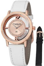 Stuhrling Original 388L2.SET.03 Winchester Tiara 16k Rose Gold-Plated Stainless Steel and Swarovski Crystal with Additional Leather Strap