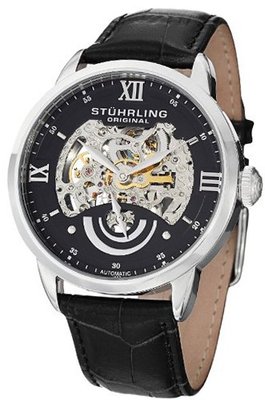 Stuhrling Original 574.02 Aristocrat Executive II Automatic Skeleton Black Dial