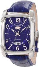 Stuhrling Original 98XL.3315C6 Classic Metropolis Madison Avenue Automatic Day And Date Blue Leather Strap