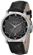 Stuhrling Prestige 383.33151 Prestige Swiss Traveler Quartz World Time Date Black