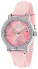 Super Techno Ladies Diamond Silver Tone Pink Face Hearts Collection w/ 2 Interchangeable Bands #M5539