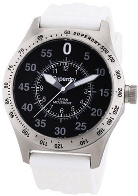 Superdry Gents Stainless Steel Sports with White Strap