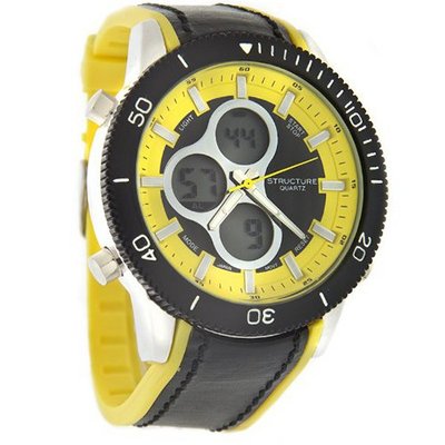 uSURFACE Structure by Surface 47mm Multifunction Black & Yellow Quartz 32631 