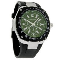 uSURFACE Structure by Surface Black/Green 3-Eye Sub-Dial Rubber Strap 32480 