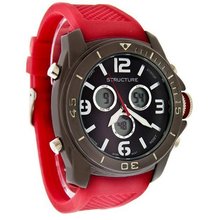 uSURFACE Structure by Surface XL 51mm Black Finish Red Rubber Strap 32576 