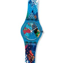 S GN236 Sochi Olympic Games Blue Analog Dial Plastic Strap Unisex NEW