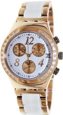 S Irony Dreamwhite Rose Chronograph Rose Gold-Tone Steel Ladies YCG406G