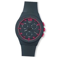 S Originals A Touch of Fuschia Chronograph Charcoal Silicone Unisex SUSA400