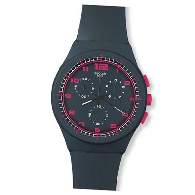 S Originals A Touch of Fuschia Chronograph Charcoal Silicone Unisex SUSA400