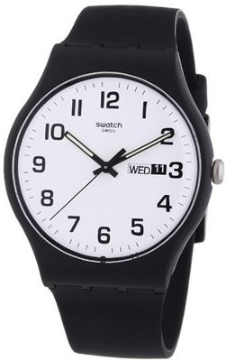 S Originals Twice Again White Dial Black Silicone Unisex SUOB705