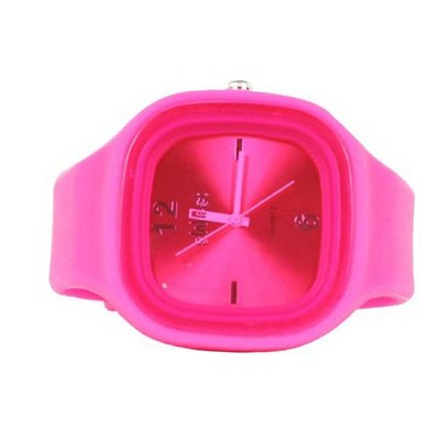 Sweet Silicon Band Round Square in Fuchsia