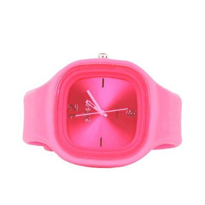 Sweet Silicon Band Round Square in Hot Pink