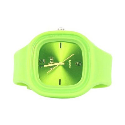 Sweet Silicon Band Round Square in Lime