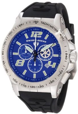 Swiss Legend 10040-03 Sprint Racer Stainless Steel and Silicone Blue Dial