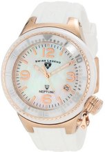 Swiss Legend 11844-WWRA Neptune White Mother-Of-Pearl Dial Silicone with Ceramic Case