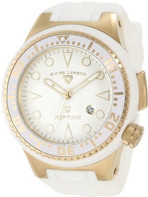 Swiss Legend 21818D-YG-02-WHT Neptune White Dial White Silicone