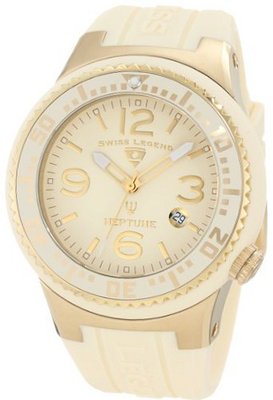 Swiss Legend 21848P-YG-16 Neptune Cream Dial Cream Silicone