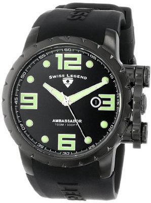 Swiss Legend 30021-PHT Ambassador Analog Display Swiss Quartz Black