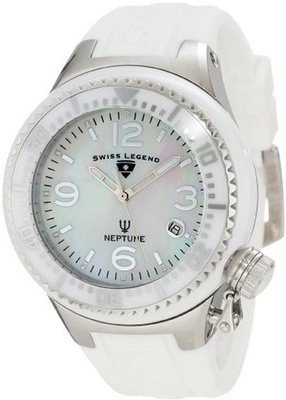 Swiss Legend SL-11844-WWSA Neptune White Mother-of-Pearl Dial Silicone with Ceramic Case