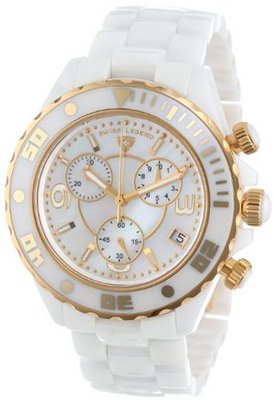 Swiss Legend SL-30050-WWGR Karamica Collection Chronograph White Ceramic