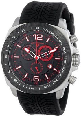 Swiss Legend "Sprinter" Stainless Steel and Black Ion Plating Black Silicone