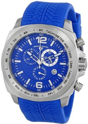 Swiss Legend "Sprinter" Stainless Steel and Blue Silicone Blue Dial