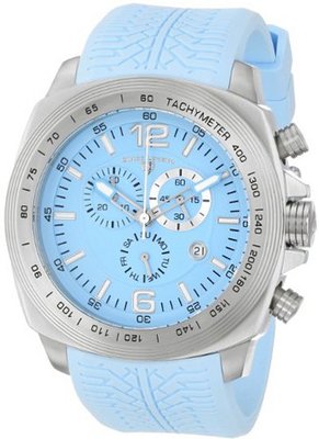 Swiss Legend "Sprinter" Stainless Steel and Light Blue Silicone Light Blue Dial