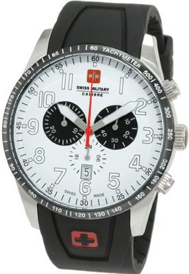 Swiss Military Calibre 06-4R4-04-001.13 Red Star Black IP Bezel Chronograph Rubber Date