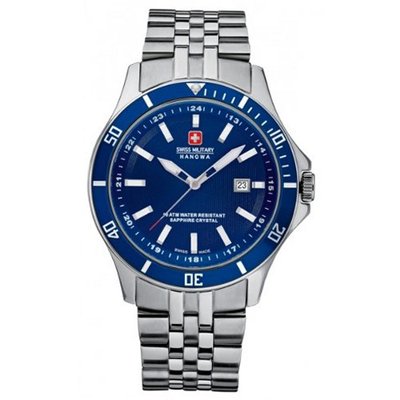 Swiss Military Hanowa Flagship 06-5161-7-04-003 Silver Stainless-Steel Quartz with Blue Dial
