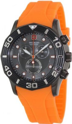 Swiss Military Hanowa Oceanic Chrono 06-4196-30-009-79 Orange Rubber Swiss Quartz with Grey Dial