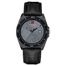 Swiss Military 06-4190.30.009 42mm Ion Plated Stainless Steel Case Black Leather Mineral