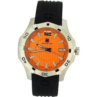 Swiss Military Immersion Orange Dial Date Black Rubber Gents SM06-411