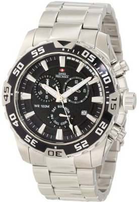 Swiss Precimax SP12057 Formula-7 Pro Black Dial with Silver Stainless-Steel Band