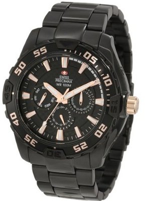 Swiss Precimax SP12145 Formula-7 XT Black Dial with Black Stainless Steel Band