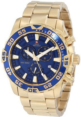Swiss Precimax SP12153 Formula-7 Pro Blue Dial with Gold Stainless Steel Band