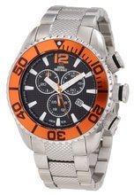 Swiss Precimax SP12175 Deep Blue Pro II Orange Dial with Silver Stainless Steel Band