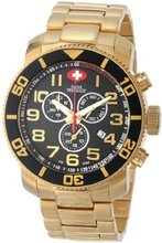 Swiss Precimax SP13042 Verto Pro Black Dial with Gold Stainless Steel Band