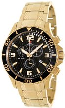 Swiss Precimax SP13063 Tarsis Pro Black Dial Gold Stainless-Steel Band
