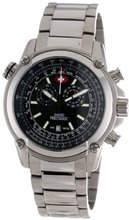 Swiss Precimax SP13073 Squadron Pro Black Dial with Silver Stainless-Steel Band