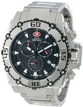 Swiss Precimax SP13173 Tactical Pro Black Dial Silver Stainless-Steel Band