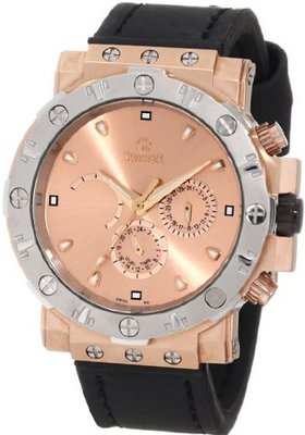 Swistar 3416-1M Gd Swiss Quartz Rose Gold Plated Stainless Steel Dual Time Dress