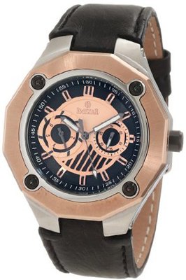 Swistar 414-24M Gd Rose Gold Plated and Leather Quartz Day and Date Dress